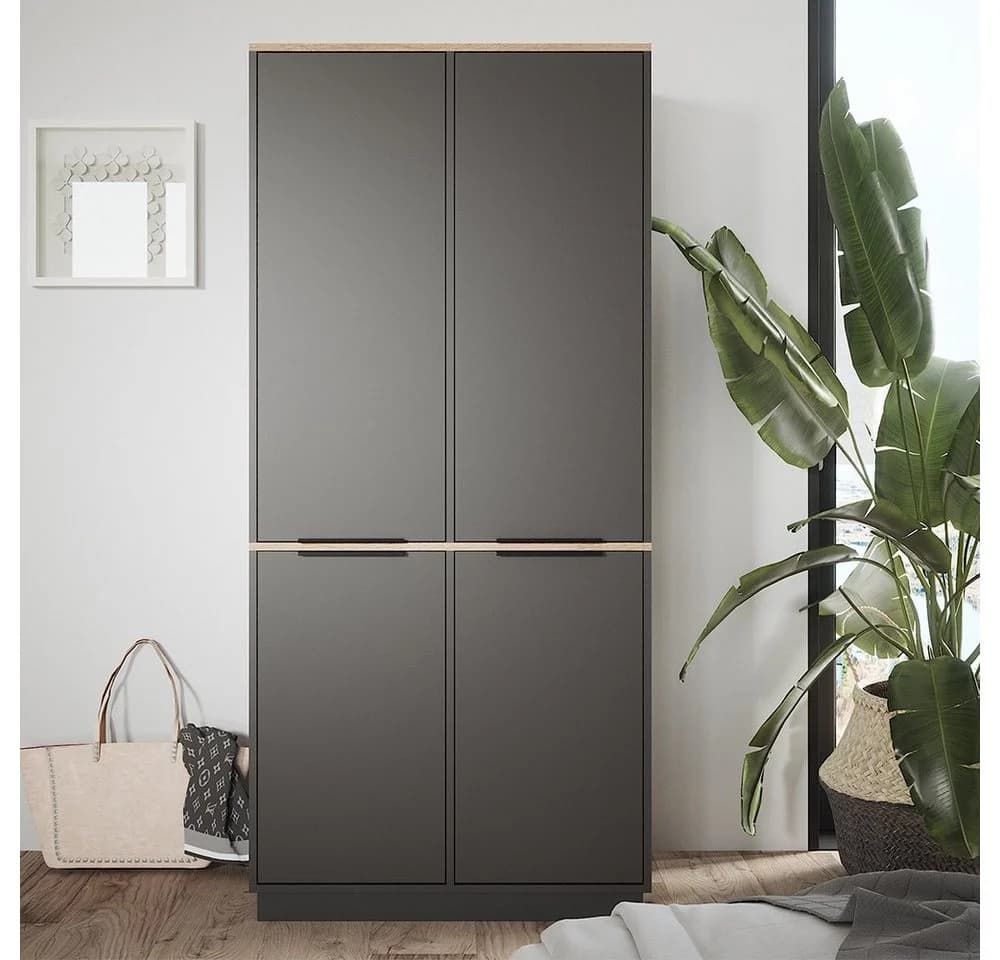 Vicco Kleiderschrank Betti 4-türig Anthrazit Eiche Modern - Bild 3