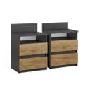 Vicco Nachttisch 2er Set Monty Anthrazit/Goldkraft Eiche Bild 2