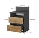 Vicco Nachttisch 2er Set Monty Anthrazit/Goldkraft Eiche Bild 4
