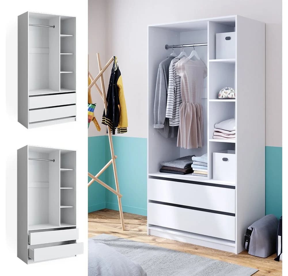 Vicco Kleiderschrank Elmo Weiß Modern Offen - Bild 4