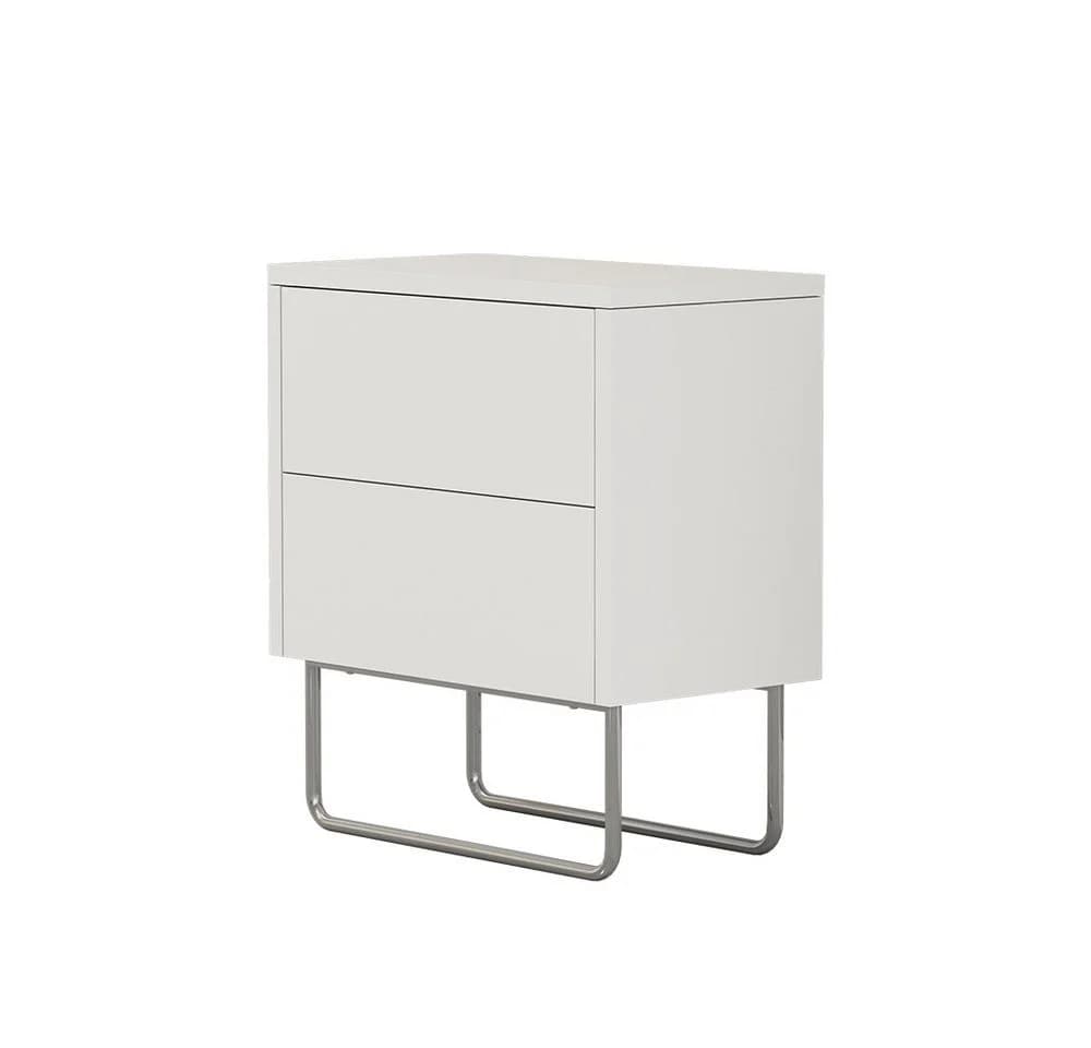 Vicco Nachtschrank Calvin Weiß Modern mit 2 Schubladen - Bild 2