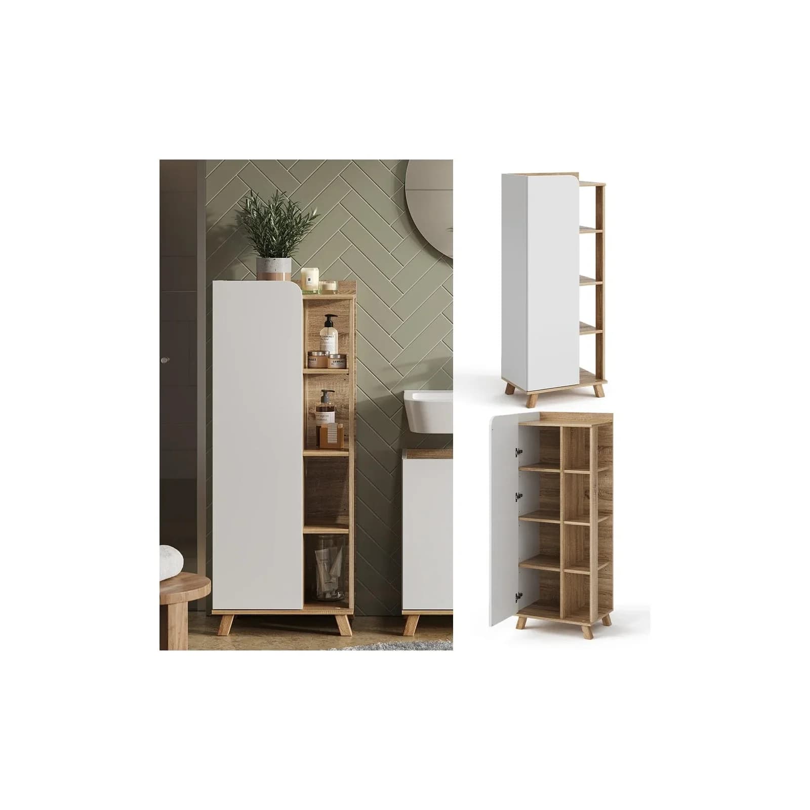 Vicco Midischrank Karen Modern Sonoma Weiß