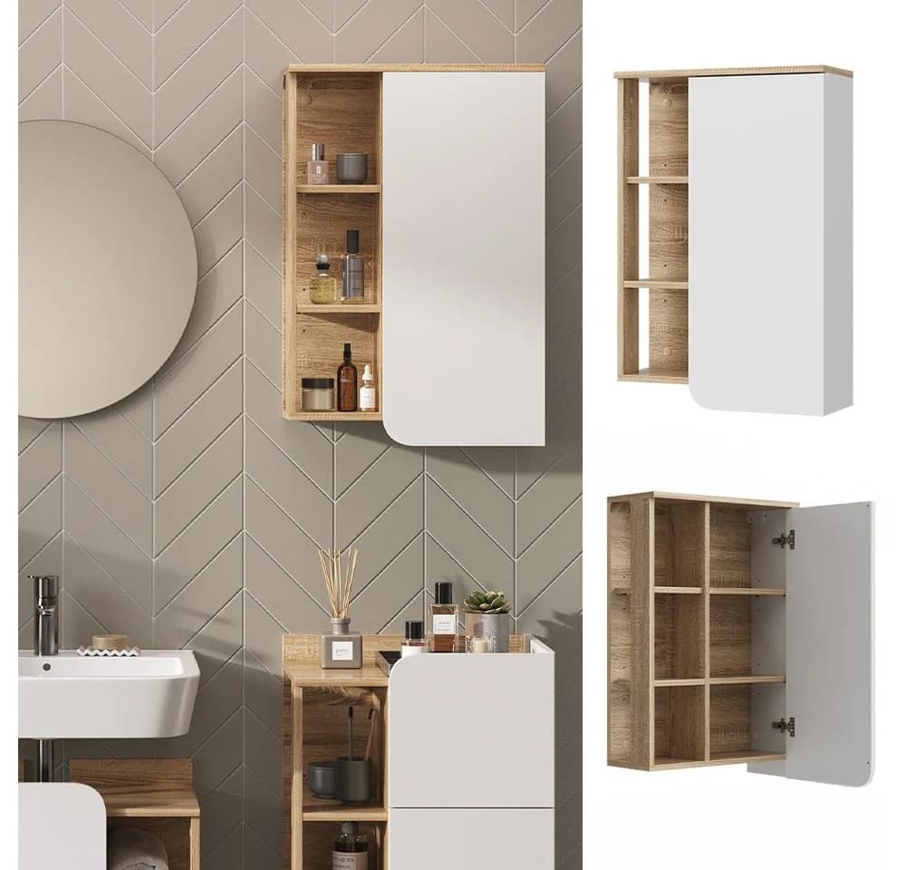 Vicco Hängeschrank Karen 50x75cm Sonoma Weiß Badschrank - Bild 2