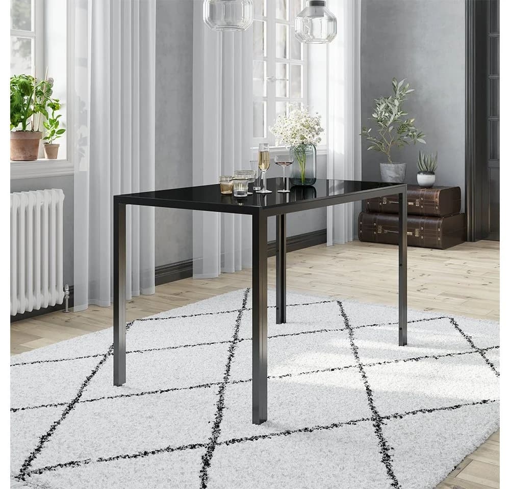 Vicco Esszimmertisch Grand Metall Schwarz Glasplatte Modern - Bild 3