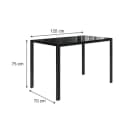 Vicco Esszimmertisch Grand Metall Schwarz Glasplatte Modern Bild 5