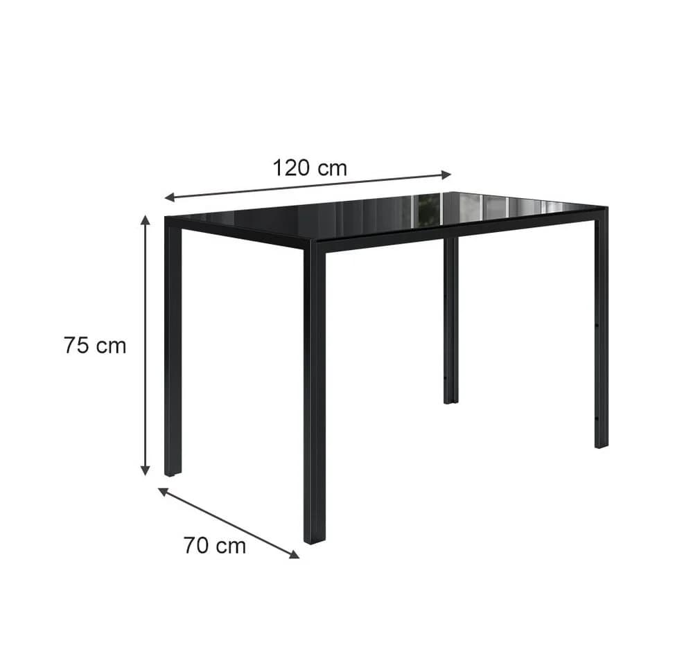 Vicco Esszimmertisch Grand Metall Schwarz Glasplatte Modern - Bild 5