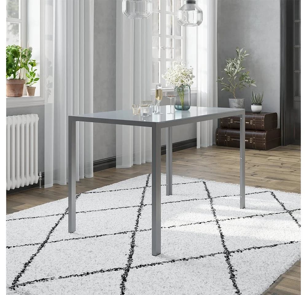 Vicco Esszimmertisch Grand Metall Grau Modern Glas - Bild 3