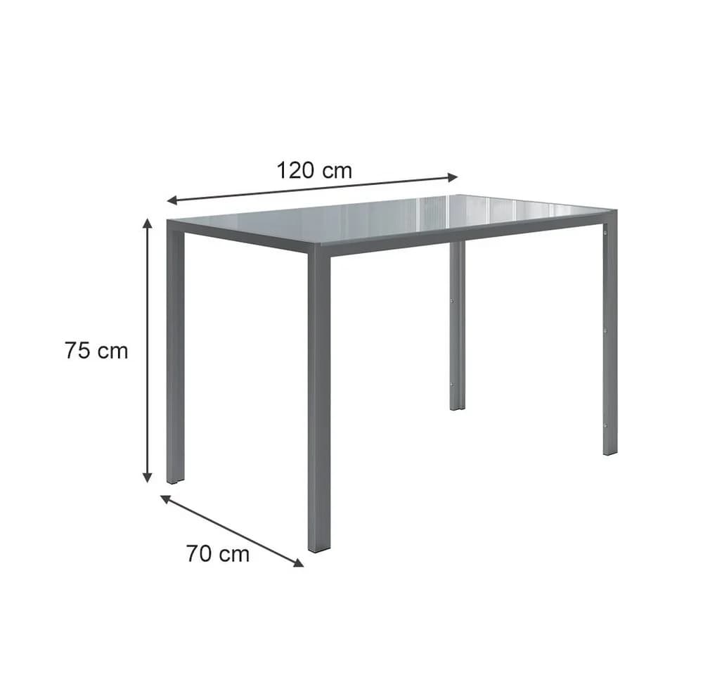 Vicco Esszimmertisch Grand Metall Grau Modern Glas - Bild 5