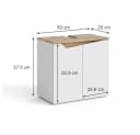 Vicco Waschbeckenunterschrank Marelle Weiß Artisan-Eiche 2 Türen Bild 3