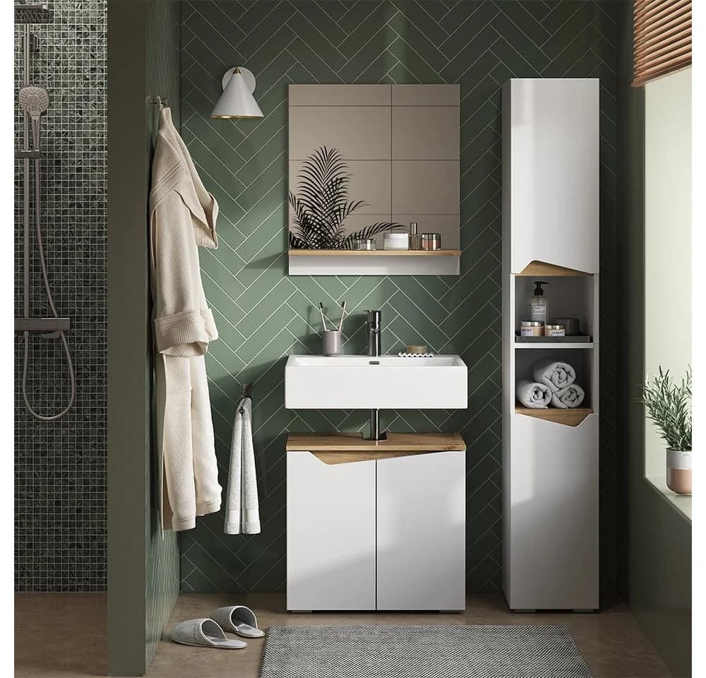 Vicco Hochschrank Marelle Weiß Artisan Badschrank - Bild 5