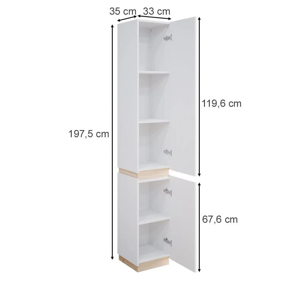 Vicco Hochschrank Gloria Weiß Modern 2 Türen - Bild 2