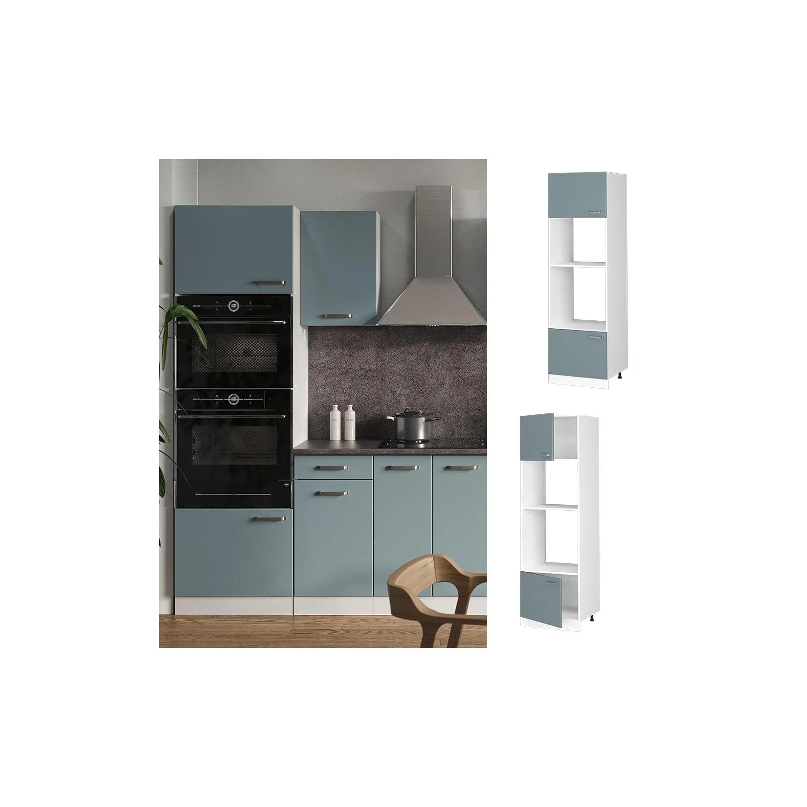 Vicco Mikrowellenschrank R-Line Weiß Blau Grau Modern