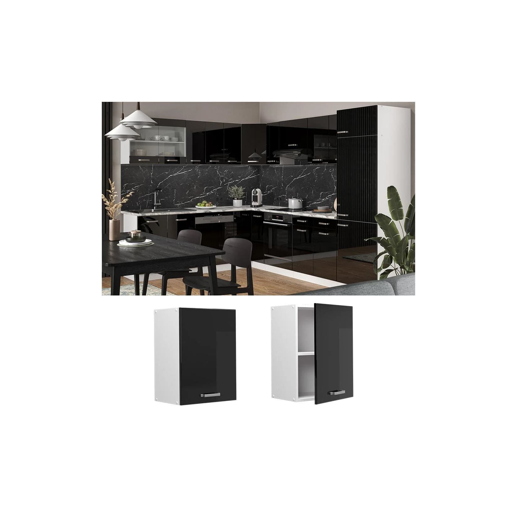 Vicco Hängeschrank Küchenschrank R-Line Weiß Schwarz 45 cm
