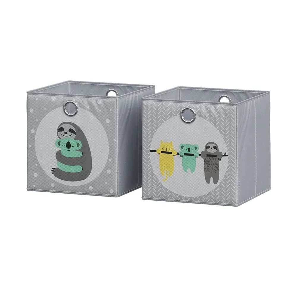 Vicco Faltboxen 2er Set Grau Faultier Motiv Aufbewahrungsbox - Bild 2