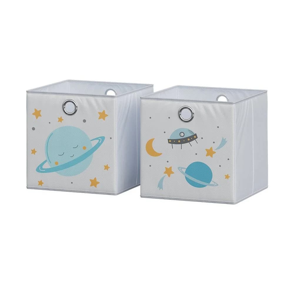 Vicco Faltboxen 2er Set Grau Weltall Motiv Aufbewahrungsbox - Bild 2