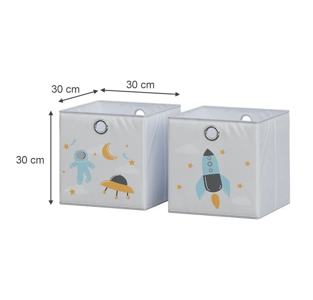 Vicco Faltboxen 2er Set Grau Weltall Motiv Aufbewahrungsbox - Bild 3