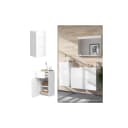 Vicco Midischrank Izan Weiß Hochglanz mit Schublade und Tür Bild 1