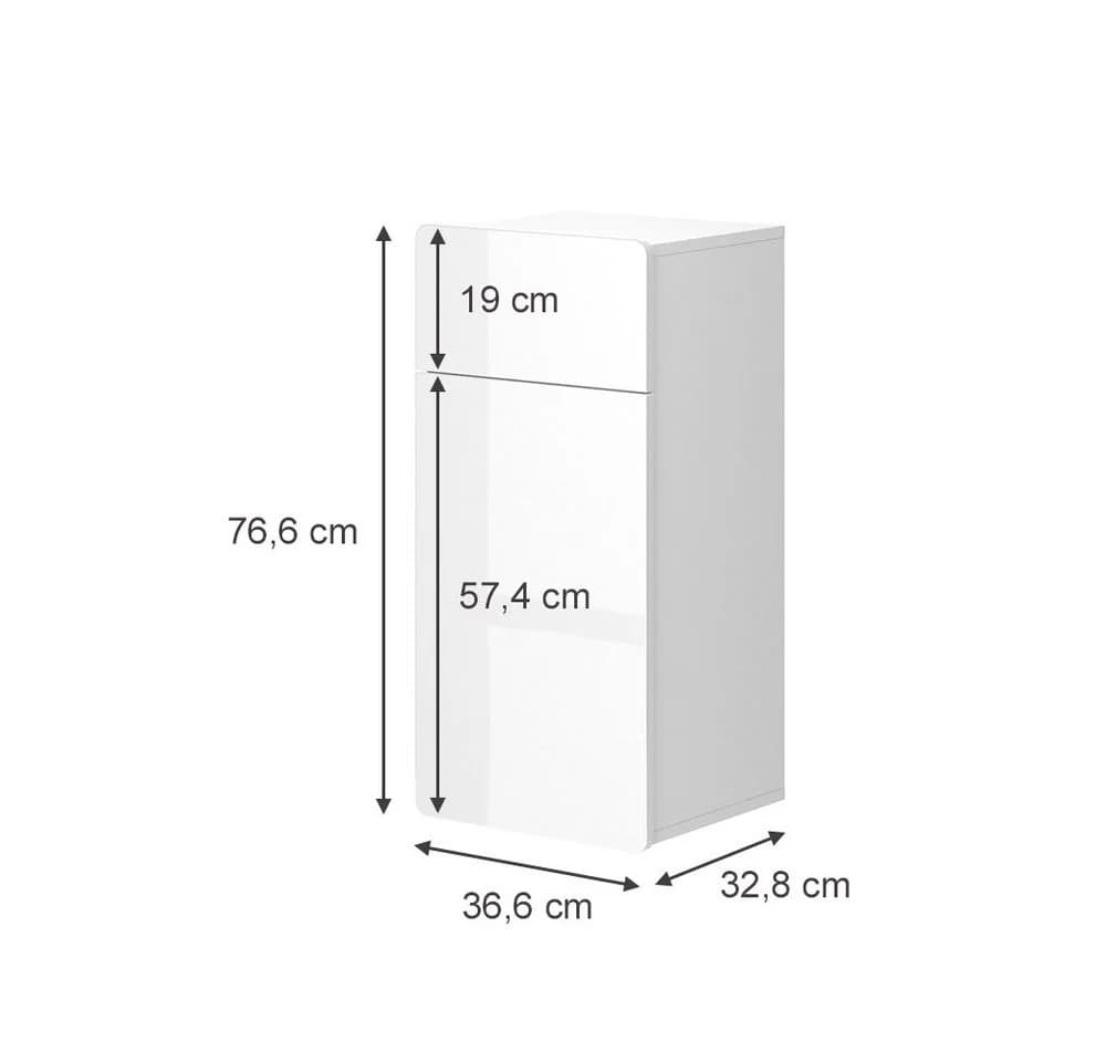 Vicco Midischrank Izan Weiß Hochglanz mit Schublade und Tür - Bild 3