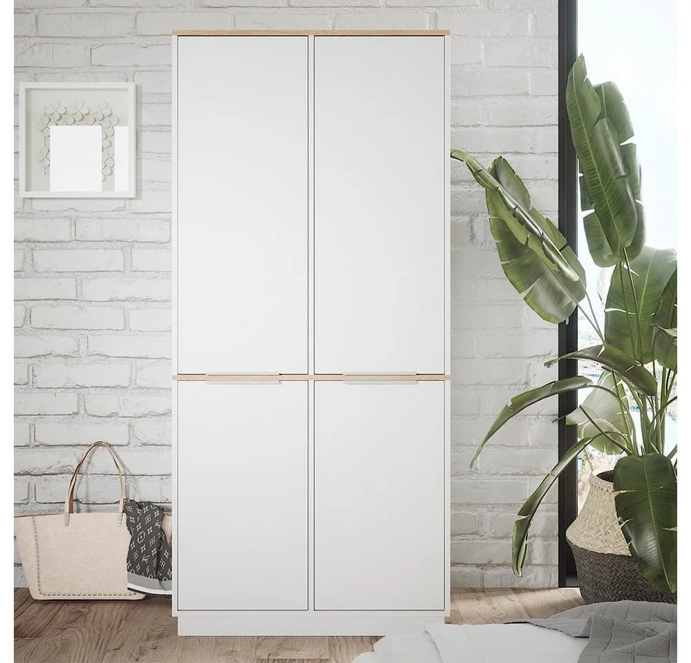Vicco Schrank Betti 4-türig Weiß Sonoma Moderner Stauraum - Bild 3