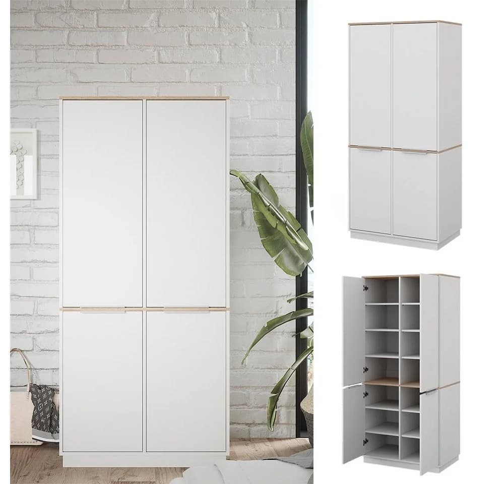 Vicco Schrank Betti 4-türig Weiß Sonoma Moderner Stauraum - Bild 4