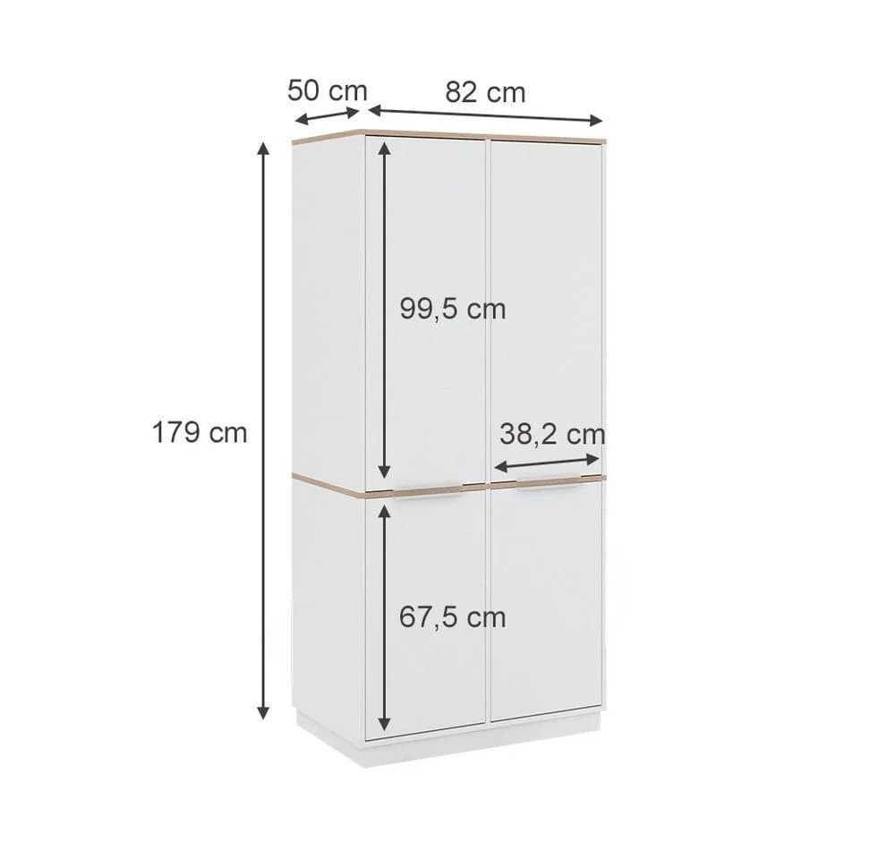 Vicco Schrank Betti 4-türig Weiß Sonoma Moderner Stauraum - Bild 5