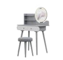 Vicco Schminktisch Edda mit LED-Spiegel und Hocker Grau Bild 5