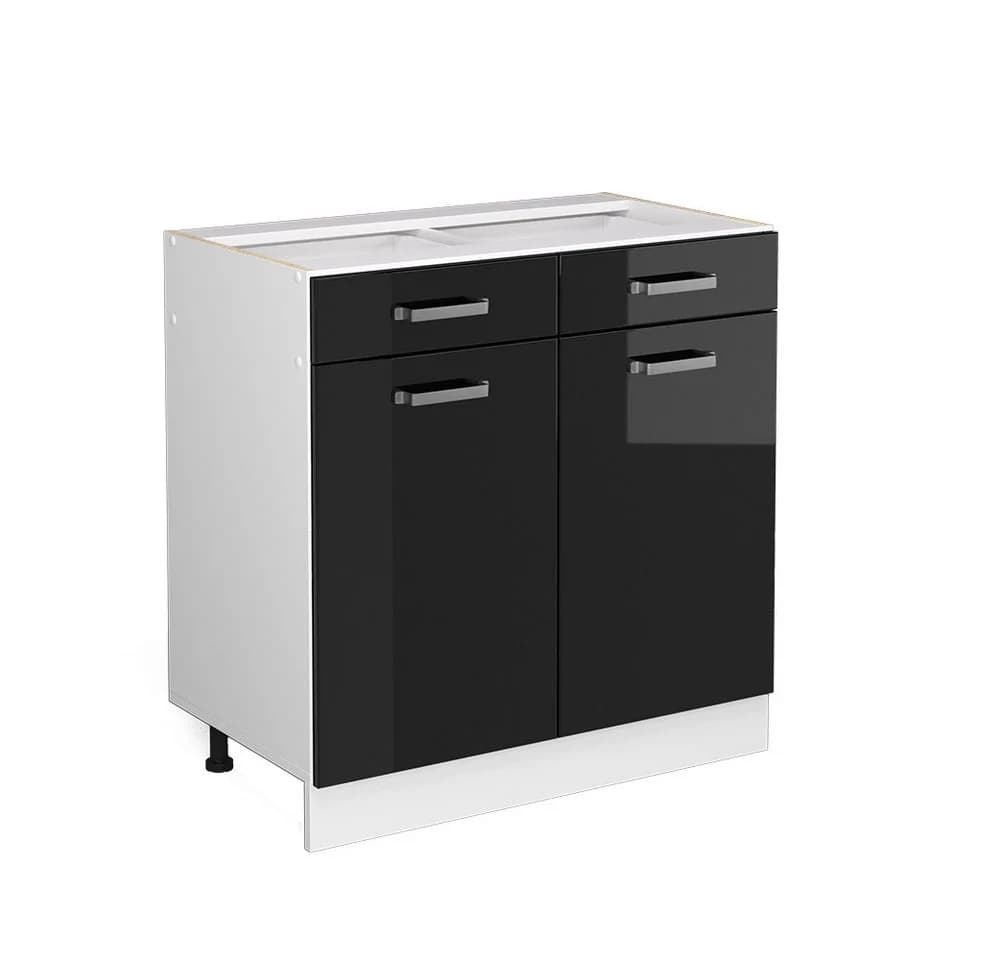 Vicco Schubunterschrank R-Line Weiß Schwarz 80 cm Modern - Bild 3