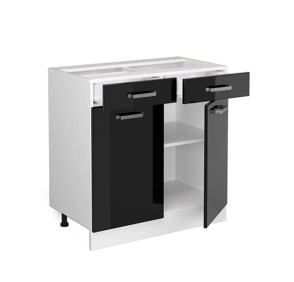 Vicco Schubunterschrank R-Line Weiß Schwarz 80 cm Modern - Bild 5