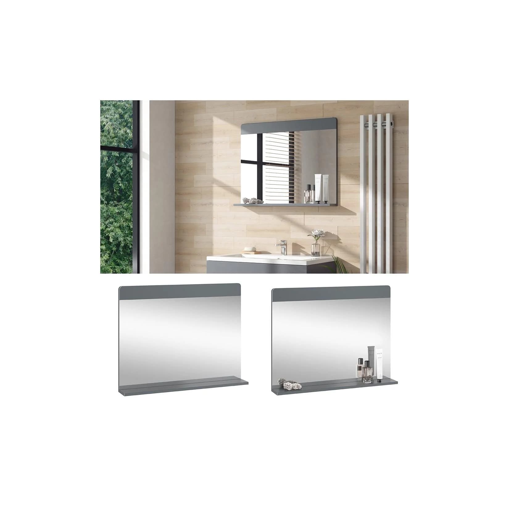 Vicco Badezimmerspiegel Izan Grau mit Regal