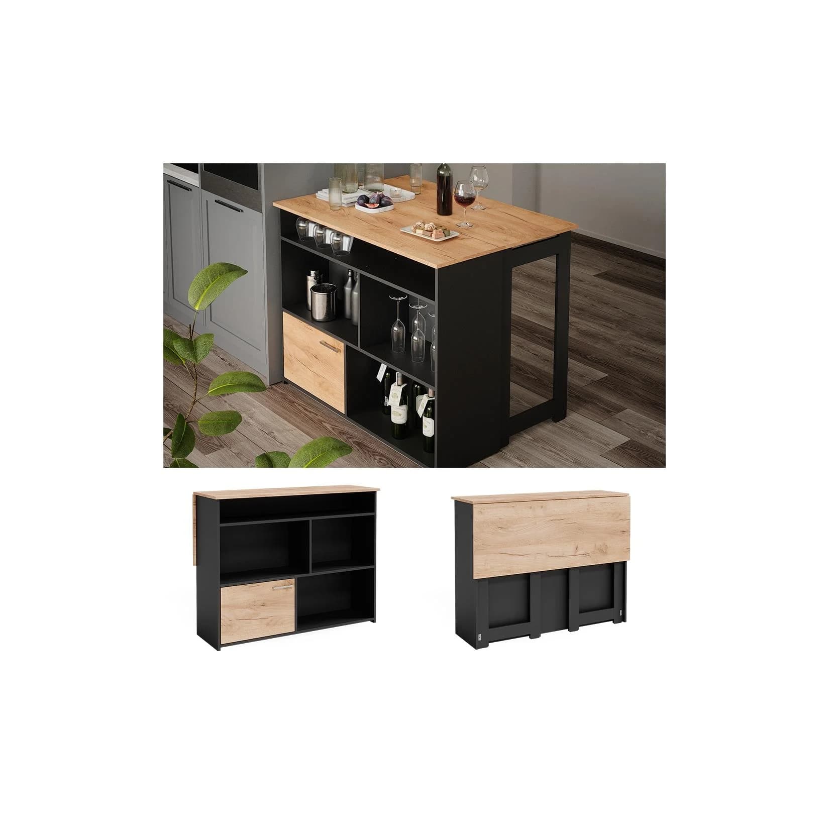 Vicco Bartisch Dominic Eiche Anthrazit mit Stauraum