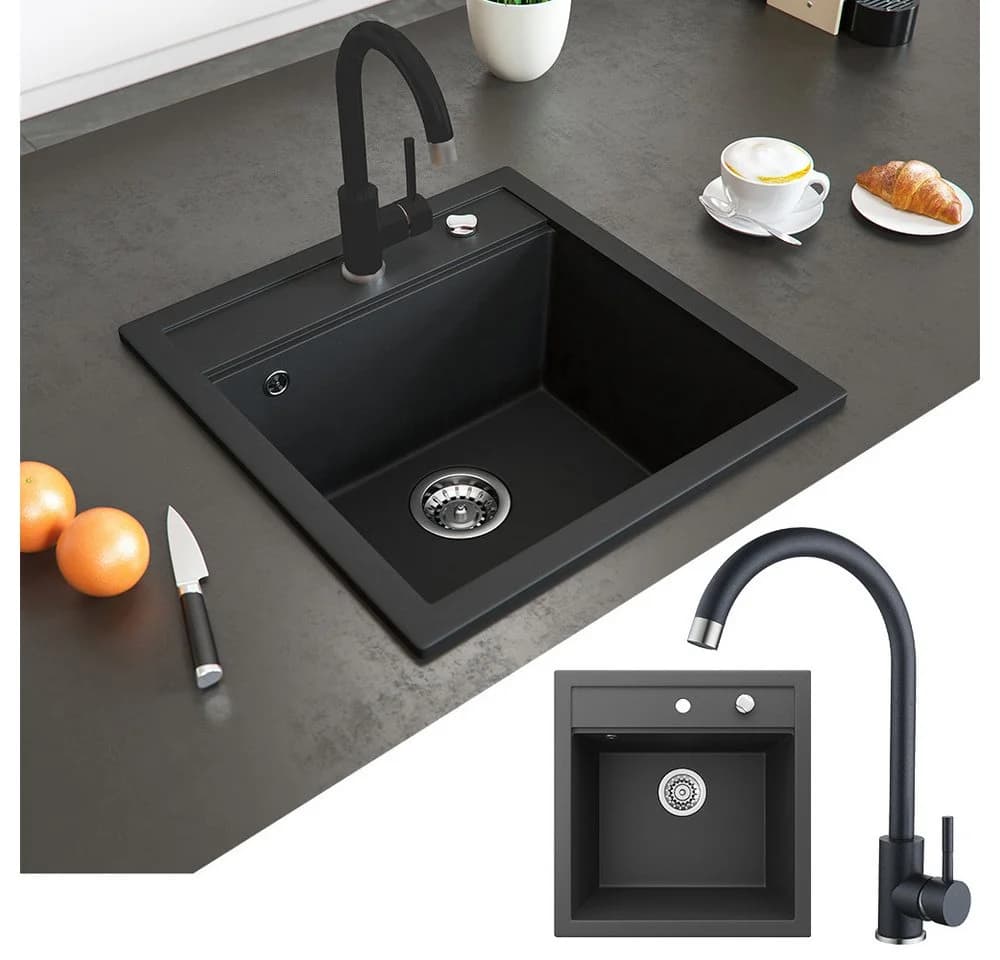 Bergstroem Granitspüle Schwarz mit Armatur - Bild 4