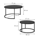 Vicco Couchtisch Montreal 2-teilig Schwarz Marmor-Optik Bild 5