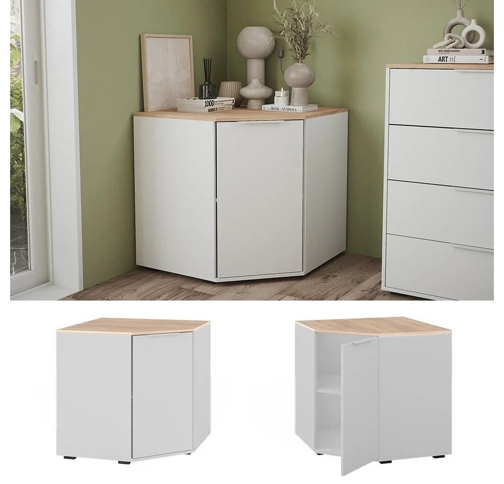 Vicco Eckkommode Betti Weiß Sonoma 1 Tür - Bild 2