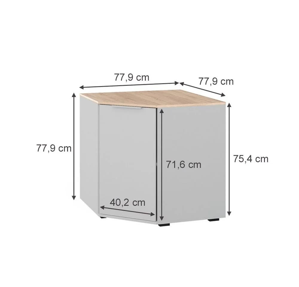 Vicco Eckkommode Betti Weiß Sonoma 1 Tür - Bild 4