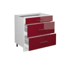 Vicco Midischrank Fame-Line Bordeaux HG/Weiß 80x81.6cm mit 3 Schubladen Bild 1