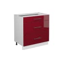 Vicco Midischrank Fame-Line Bordeaux HG/Weiß 80x81.6cm mit 3 Schubladen Bild 2