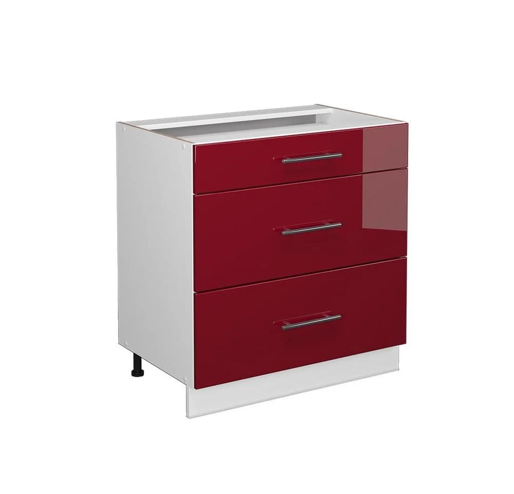 Vicco Midischrank Fame-Line Bordeaux HG/Weiß 80x81.6cm mit 3 Schubladen - Bild 2