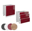 Vicco Midischrank Fame-Line Bordeaux HG/Weiß 80x81.6cm mit 3 Schubladen Bild 4
