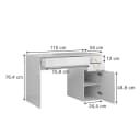 Vicco Schreibtisch Adela Weiß Hochglanz 115x55cm mit 3 Schubladen Bild 3