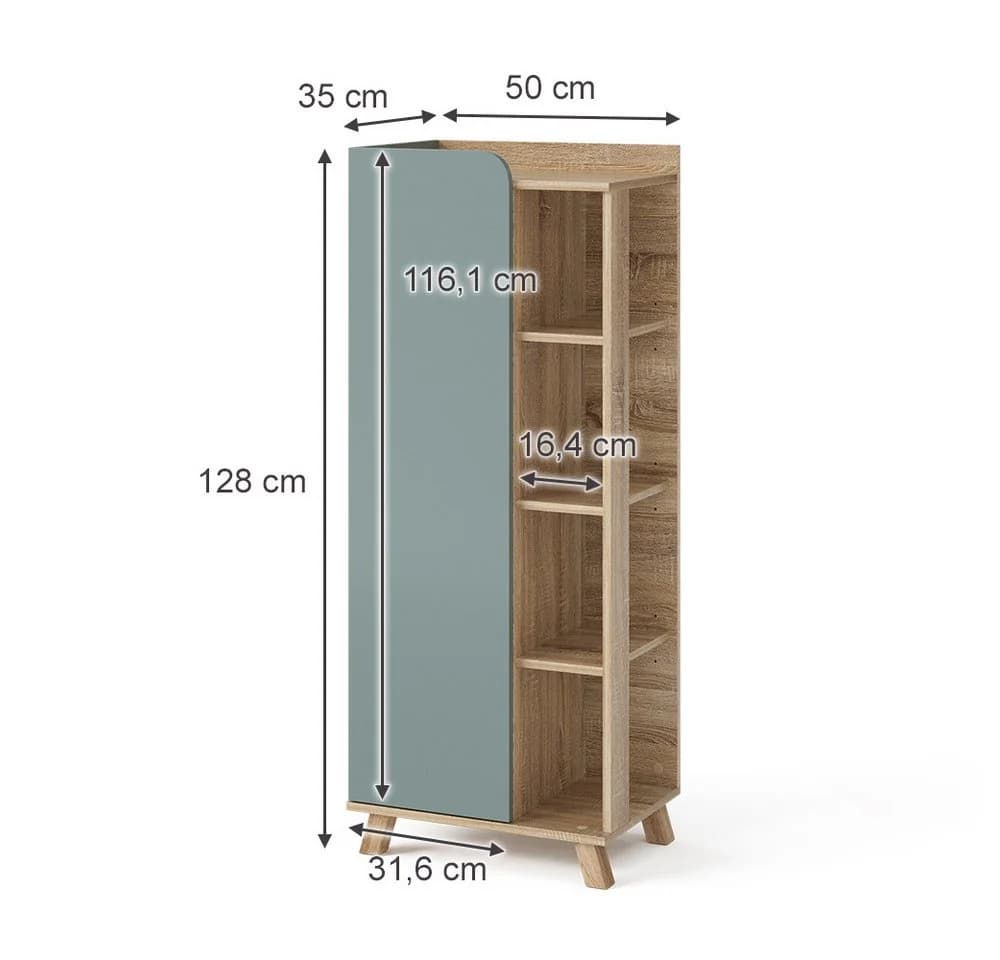 Vicco Midischrank Karen Blau-Grau Moderner Badschrank - Bild 4