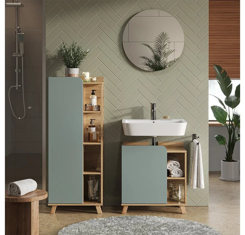 Vicco Midischrank Karen Blau-Grau Moderner Badschrank - Bild 5