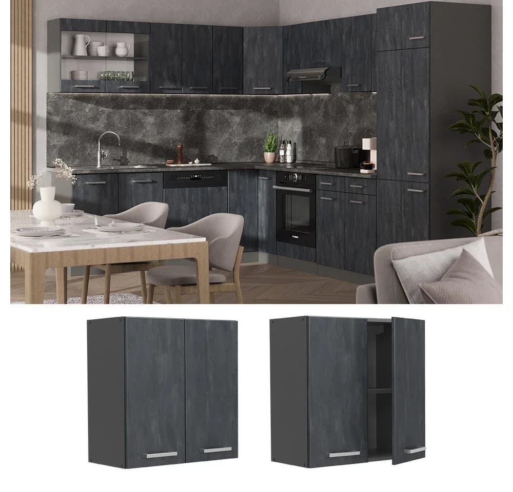 Vicco Hängeschrank R-Line Schwarz Beton Anthrazit - Bild 2