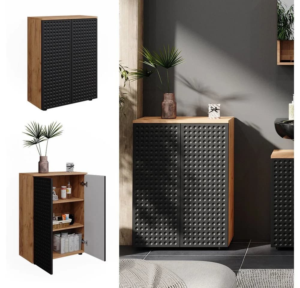 Vicco Midischrank Irma Anthrazit Goldkraft Eiche - Bild 2