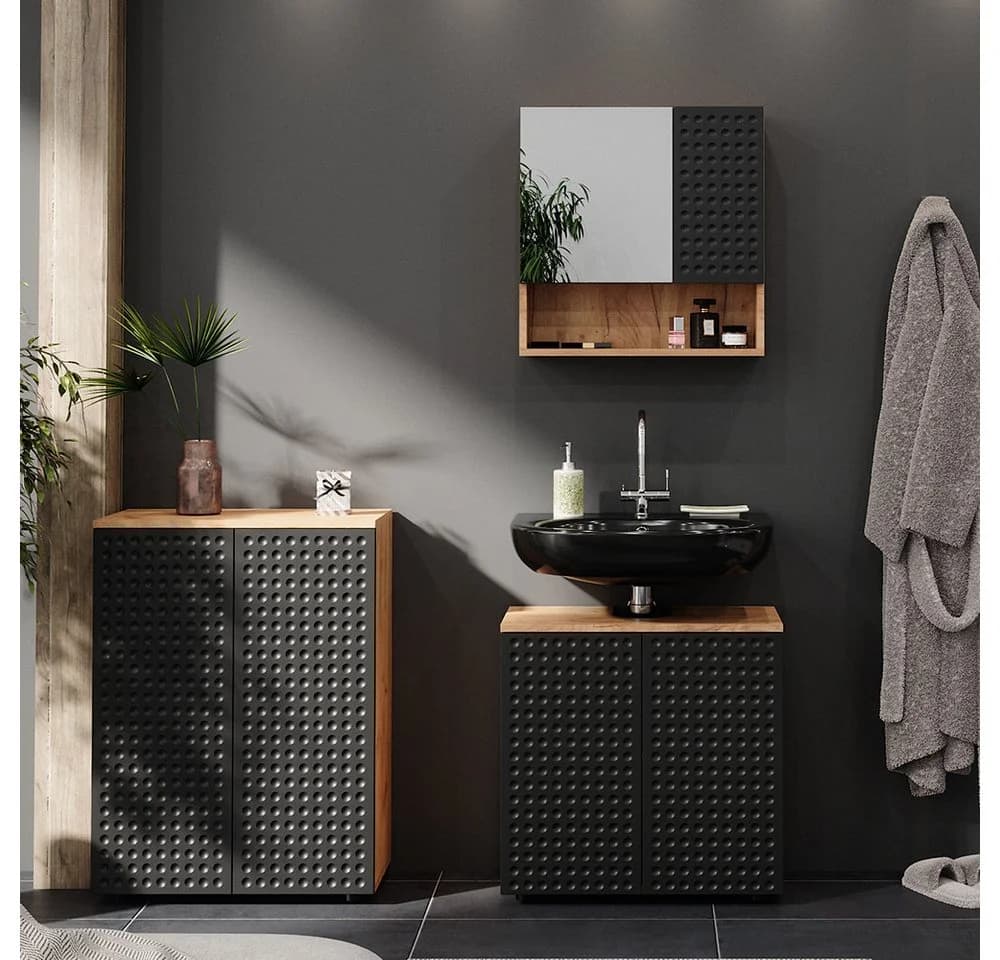 Vicco Midischrank Irma Anthrazit Goldkraft Eiche - Bild 5