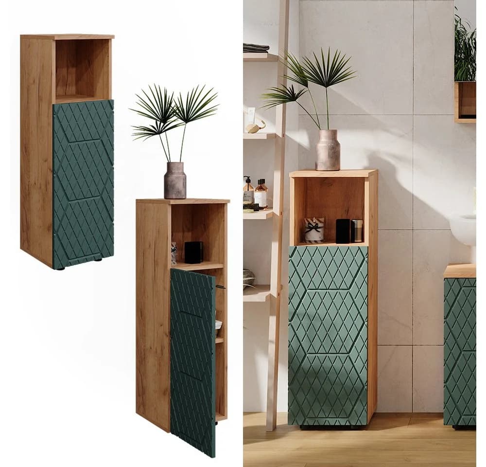 Vicco Midischrank Irma Grün Goldkraft Eiche Badezimmer - Bild 2