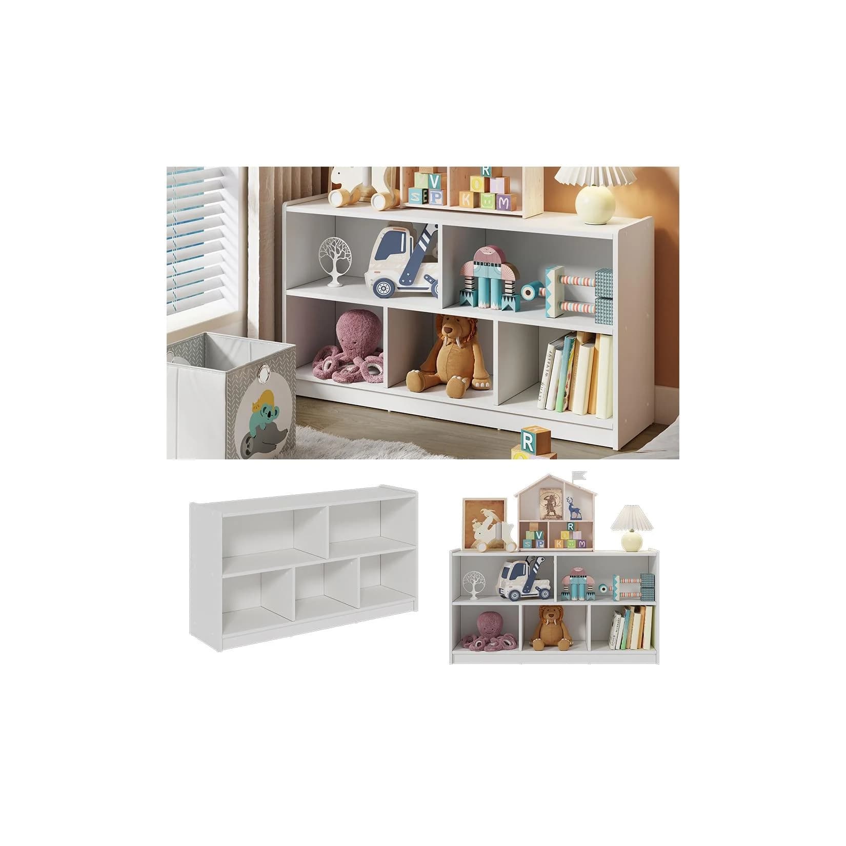 Vicco Bücherregal Conny Weiß Kinderregal mit vielen Fächern