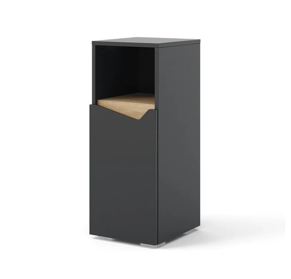 Vicco Midischrank Marelle Anthrazit mit Tür und offenem Fach - Bild 3