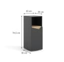 Vicco Midischrank Marelle Anthrazit mit Tür und offenem Fach Bild 4