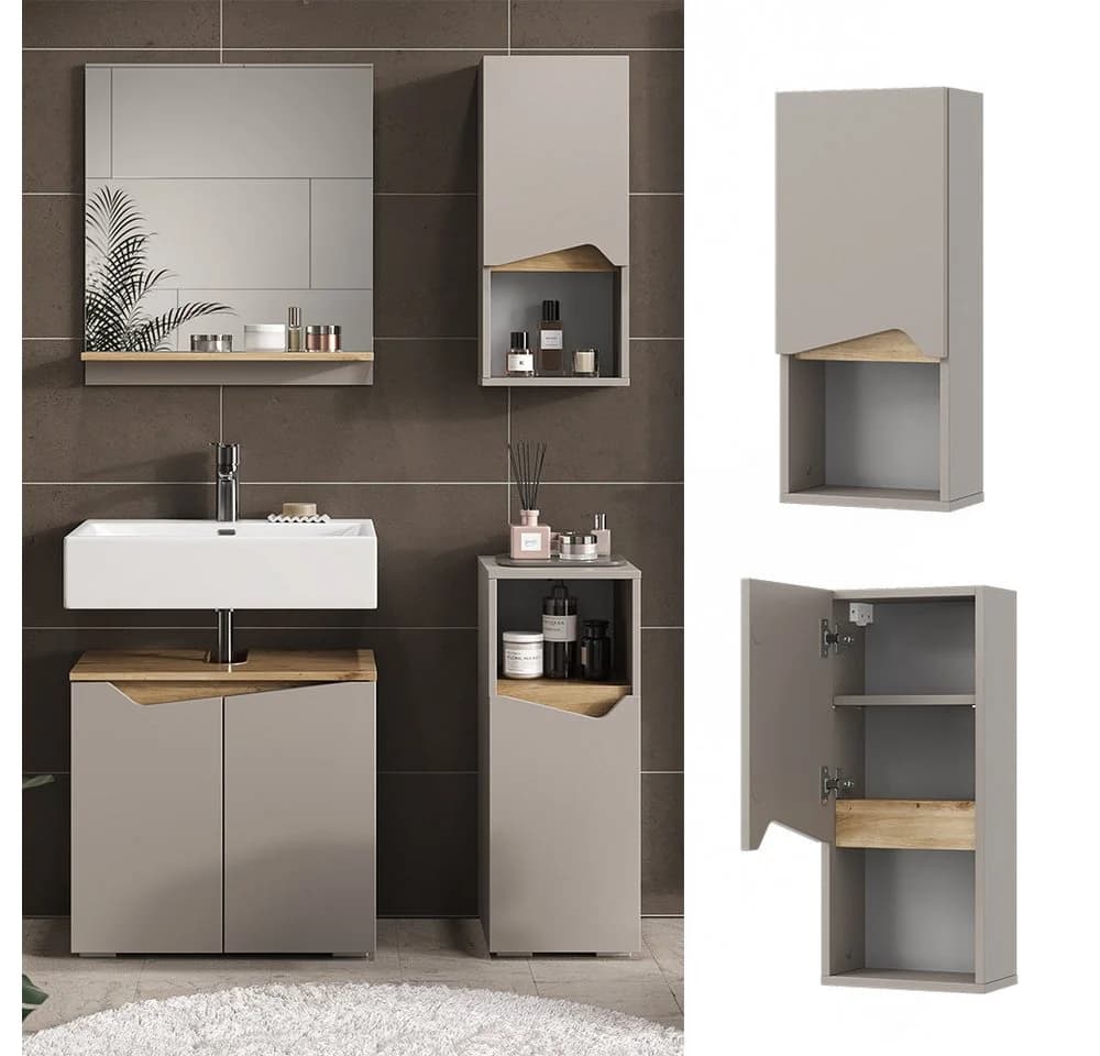 Vicco Hängeschrank Marelle Greige Modern mit Tür und offenem Fach - Bild 2