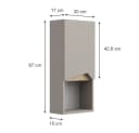Vicco Hängeschrank Marelle Greige Modern mit Tür und offenem Fach Bild 4